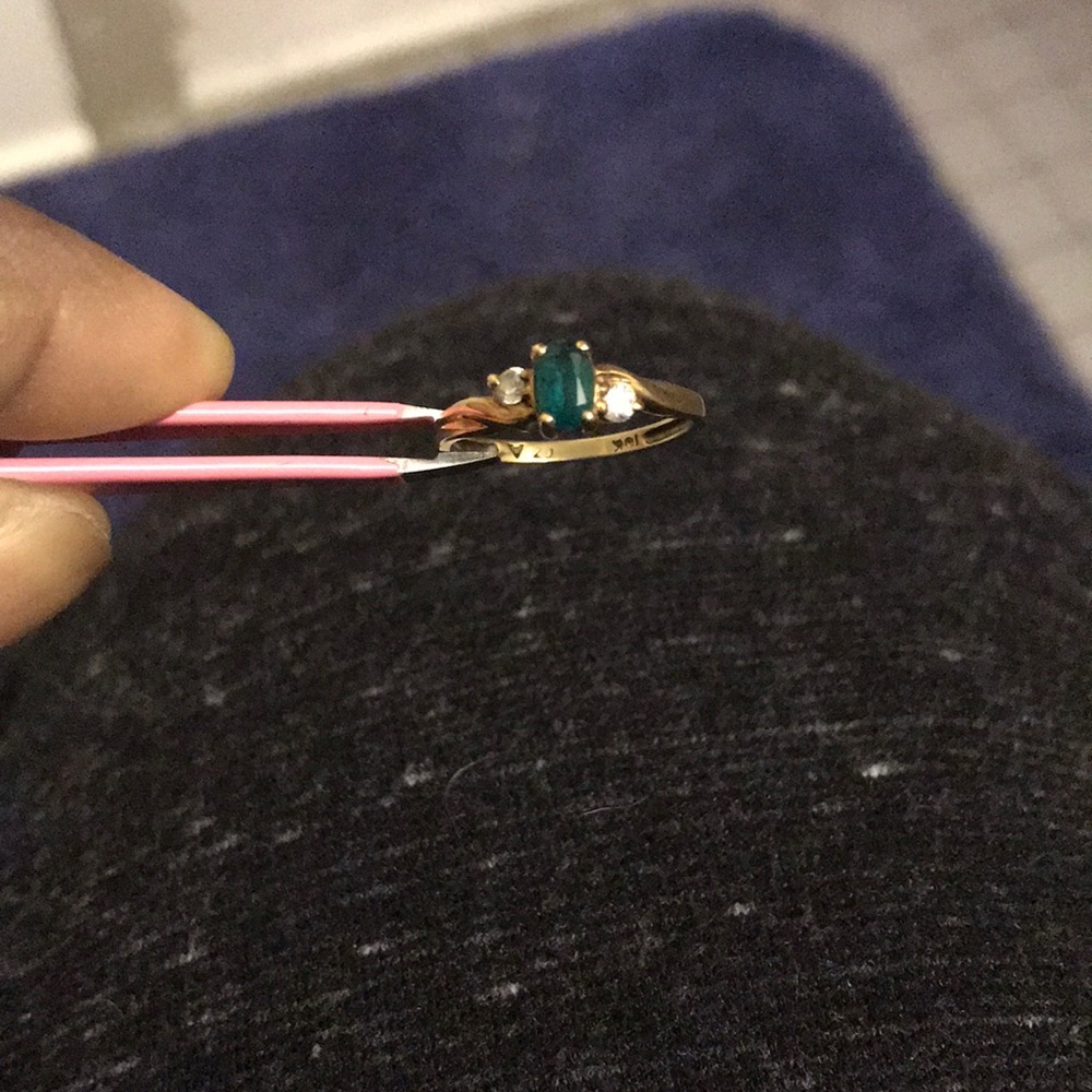 10K gold ring with diamond accents